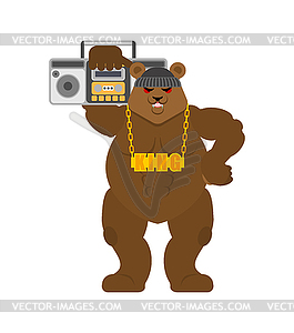 Bear gangster. Cool Beast. SWAG gangsta. Grizzly gu - vector clip art