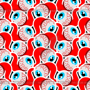 Eyeball pattern seamless. Eye and nerves anatomy - vector clipart