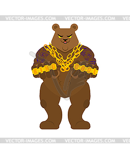 Bear gangster. Cool Beast. SWAG gangsta. Grizzly gu - vector clipart