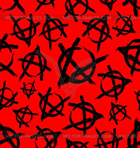 Anarchy sign pattern seamless. Punk symbol - vector image