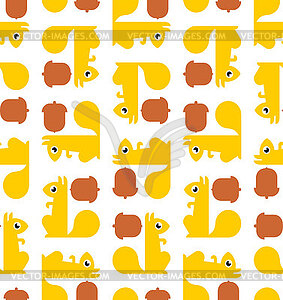 Squirrel pattern seamless. bun tree-dwelling - vector image