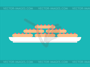 Plate with cookies icon sign - vector clip art