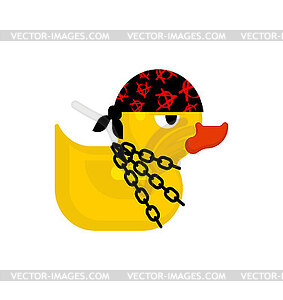 Rubber duck punk. Duck toy punker. yellow punky - vector image