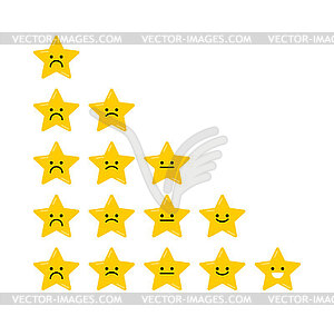 Stars are happy and sad. Star rating symbol - vector clipart