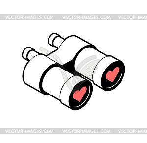 Binoculars with love. You see love through - vector image