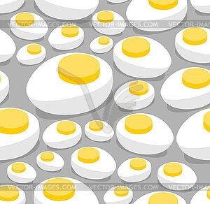 Half boiled egg pattern seamless. Egg yolk and whit - vector image