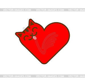 I love cats sign. Heart and cat. I like pet. - vector clip art
