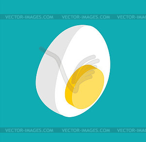 Boiled egg half. Egg yolk and white - vector clipart