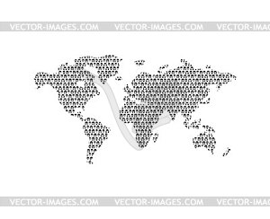 World map and people. Avatars on planet earth. - vector clip art