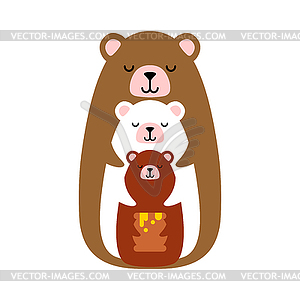 Bear Family symbol. Sign of love and family. Bears - vector clip art