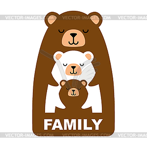 Bear Family symbol. Sign of love and family. Bears - royalty-free vector clipart