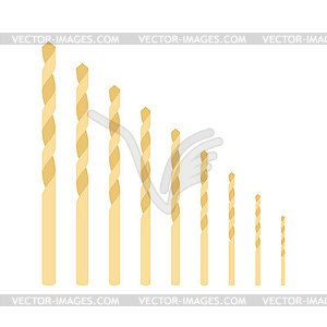 Titanium metal drill set - vector clip art