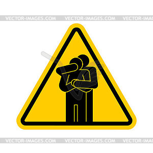 Attention Capturing victim. Caution Violence sign. - vector image