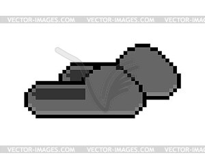 Домашние тапочки в пиксельной графике. 8-битная домашняя обувь - клипарт в векторе / векторное изображение