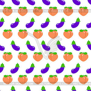 Eggplant and peach are symbols of sex pattern - vector clipart / vector image