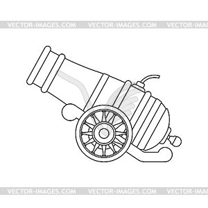 Старинный знак с изображением пушки. пушка с лафетом - векторное изображение клипарта