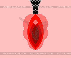 Vagina abstract drawing. vulva geometric drawing - vector image