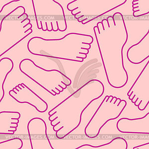 Feet pattern seamless. legs background. footprints - vector image