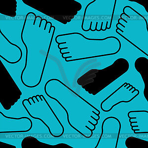 Feet pattern seamless. legs background. footprints - vector clip art