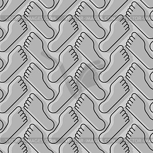 Feet pattern seamless. legs background. footprints - vector clipart