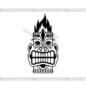 Wooden idol sign, graven image symbol - vector clip art