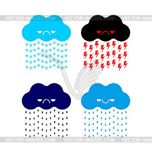 Cloud symbol set. Sign for weather for smartphone - vector clipart