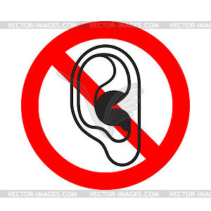 Stop eavesdropping. Can`t listen. Ban listening - vector clip art