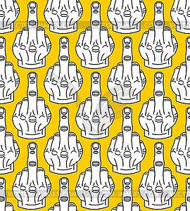 Fuck pattern seamless. Middle finger gesture - vector clipart