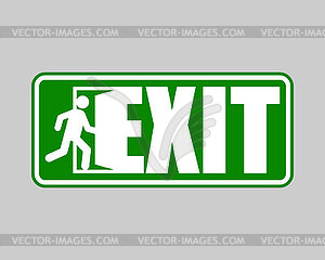 Exit sign evacuation icon. Man exiting door - vector image