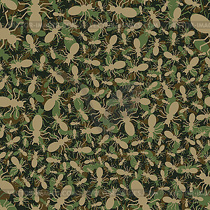 Ants Army pattern seamless. Ant military background - royalty-free vector clipart