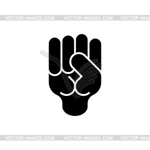 Fist Rock in hand games rock paper, scissors sign - vector clipart