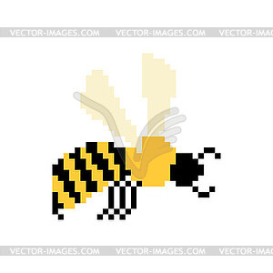 Bee pixel art. insect honeybee 8 bit - vector clipart