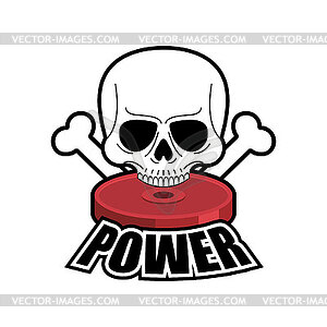 Skull lifting dumbbells in bold black and white - vector clip art