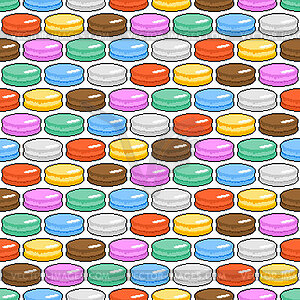 Colorful pattern of assorted macarons in various - vector clip art