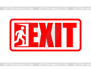 Exit sign evacuation icon. Man exiting door - vector image