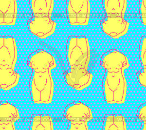 Statue of female torso pop art pattern seamless. - vector clip art
