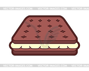 Cookies with filling . Chocolate cookies with cream - vector clip art