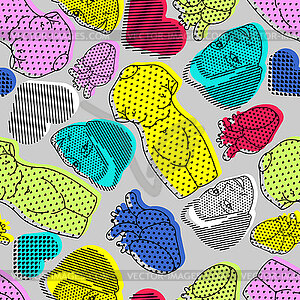 Pop art pattern seamless. Beautiful face girl and - vector image