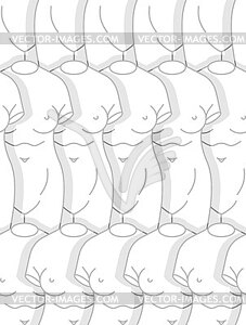 Statue of female torso pattern seamless. Sculpture - vector clipart