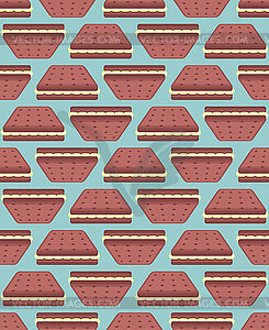 Cookies with filling pattern seamless. Chocolate - vector image