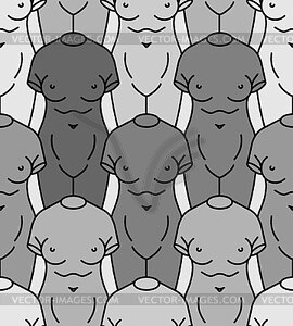 Statue of female torso pattern seamless. Sculpture - vector clipart