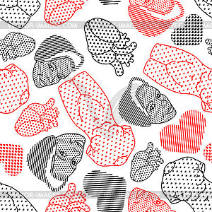 Pop art pattern seamless. Beautiful face girl and - vector clip art