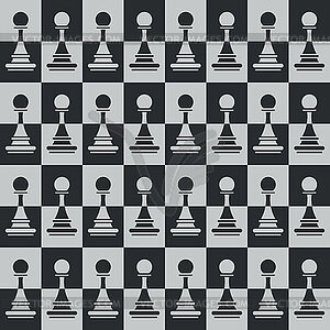 Chess pattern seamless. Chess pieces background. - stock vector clipart