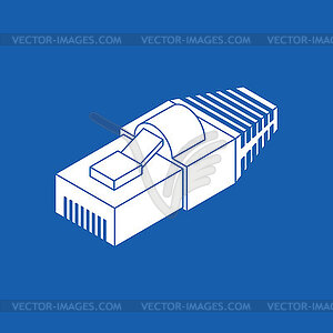 Разъем RJ45. Разъем для подключения интернет-кабеля. Патч - клипарт в формате EPS