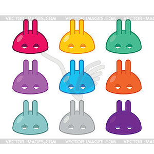 Bunny drop with ears set. Funny creatures. Cute - vector clip art