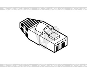 RJ45 connector . Connector for internet cable. Patc - vector clip art