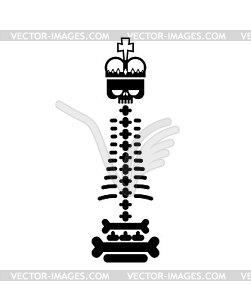 Chess King Skeleton . Deadly chess pieces bones - vector clipart / vector image