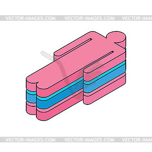 Threesome sign. Gender diversity group sex sign - vector clipart