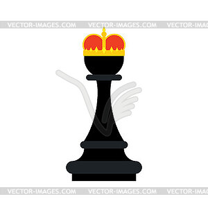 Chess pawn in crown. Concept of greatness and an - vector image