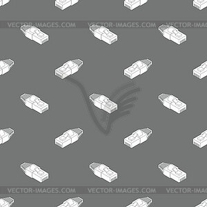 RJ45 connector pattern seamless. Connector for - vector image